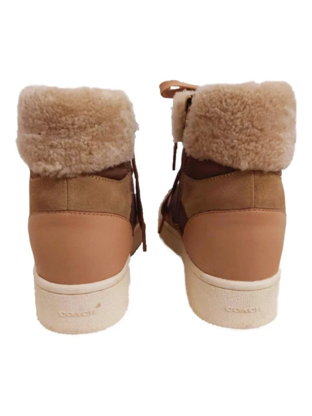 Coach C220 High Top Sneakers in Mushroom/Oat